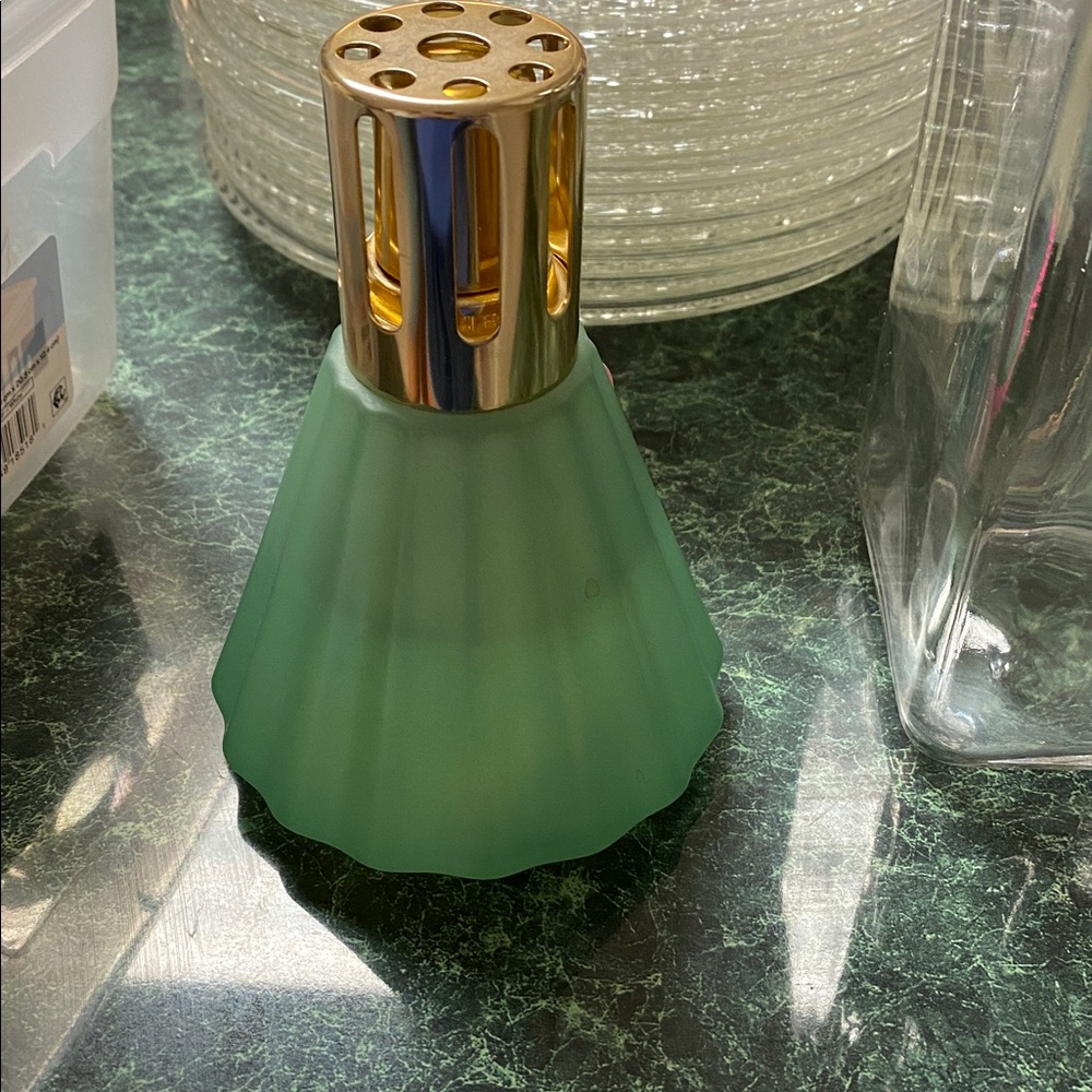 Green Bottle with Gold Accent